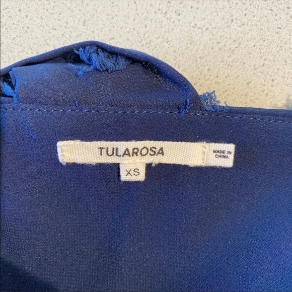 Blue fringe one shoulder crop top. Never worn. - Picture 5 of 5